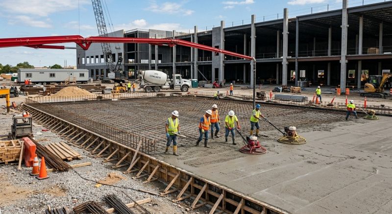 Commercial Slab Installation in Fredericksburg, VA
